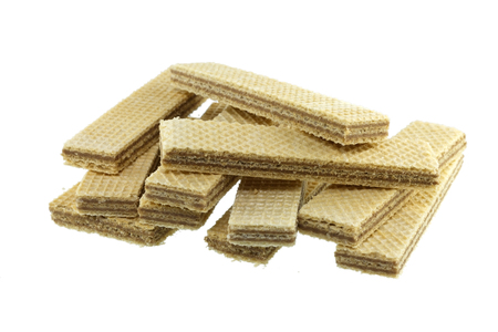 Wafers, Fresh perfectly wafers isolated on white background.の写真素材