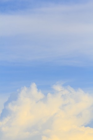 Blue sky, Blue sky background with tiny clouds.の写真素材