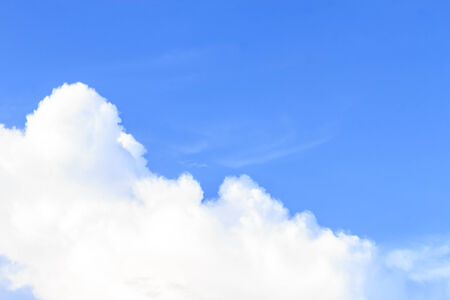 Blue sky, Blue sky background with tiny clouds.の写真素材
