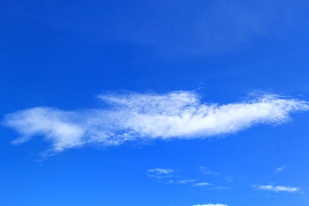 Blue sky, Blue sky background with tiny clouds.の写真素材
