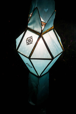 Street lanterns during Loy Krathong festival at Chiang Mai Thailand.の写真素材