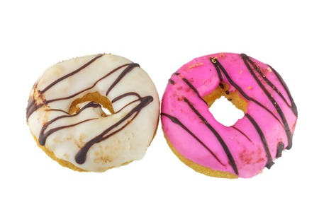 Delicious sweet donuts isolated  on white background.の写真素材