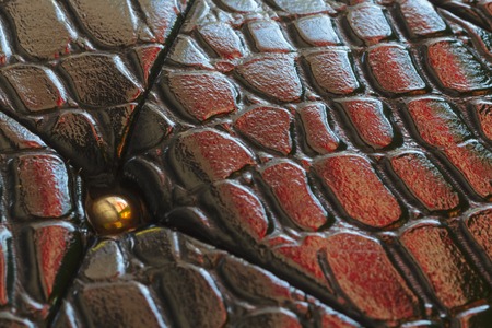 Black leather texture - background. Black leather texture of sofa closeup shot.の写真素材