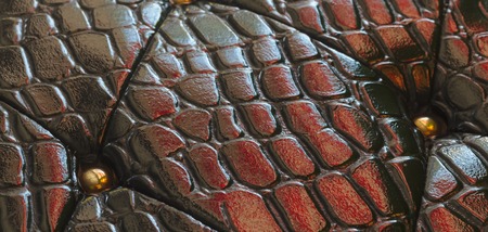 Black leather texture - background. Black leather texture of sofa closeup shot.の写真素材