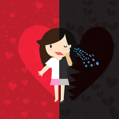 Two Sides of Love With both happy and sorrow.のイラスト素材