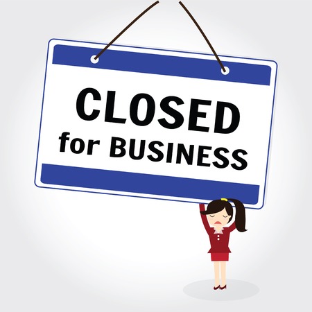 The words close for Business store or business to inform customersのイラスト素材