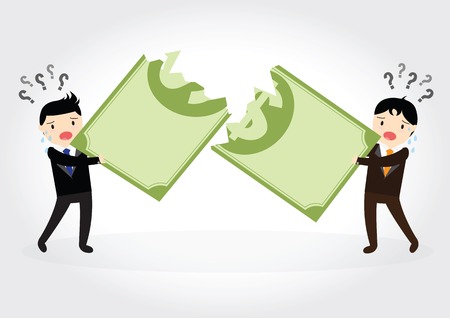 Businessman fight over for dollar moneyのイラスト素材