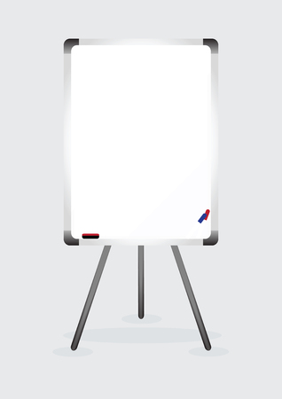 White board with colored makers and eraserのイラスト素材