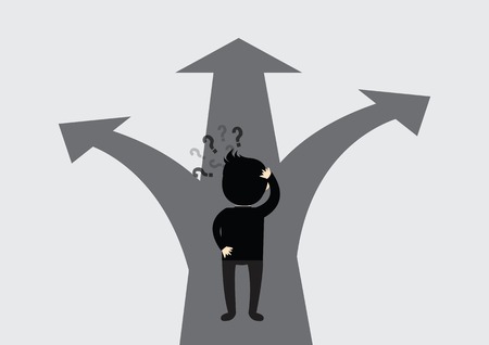 Businessman with the alternative choice. Where to go.のイラスト素材