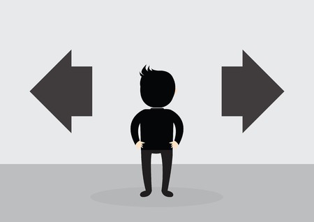 Businessman with the alternative choice. Where to go.のイラスト素材