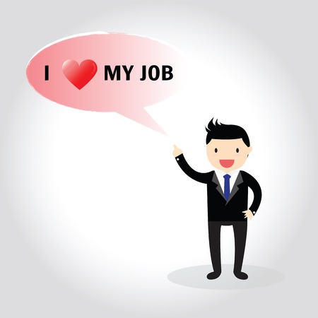 I love my job business concept.のイラスト素材