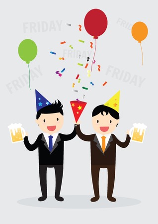 Businessman party with Boss on  fridayのイラスト素材