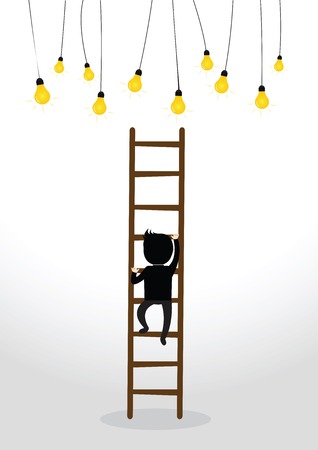 Business man catching a light bulbのイラスト素材