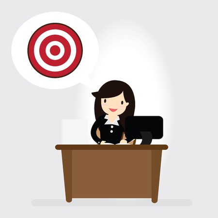 Business woman man with targetのイラスト素材