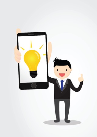 Businessman presenting idea on smartphoneのイラスト素材