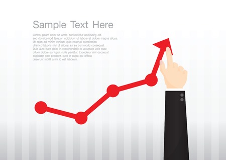 Businessman pointing at growth graph and business conceptのイラスト素材
