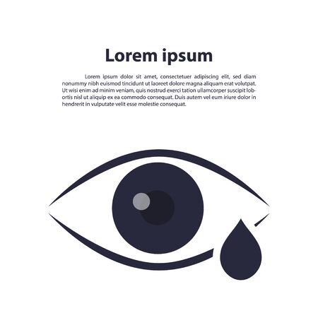 Eye drop line icon. Eye Care vector logo design. Eye with tear vector illustration. Eye with drop outline style design, designed for web and app. vector, illustrationのイラスト素材
