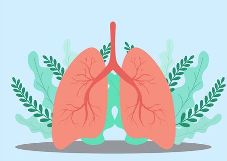Lung organ anatomy symbol for health and medical illustrations. vector, illustration.のイラスト素材