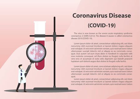Concept of the threat of spreading coronavirus infection coronavirus disease (COVID-19).  Doctor in medical face mask. Affecting the lungs.のイラスト素材
