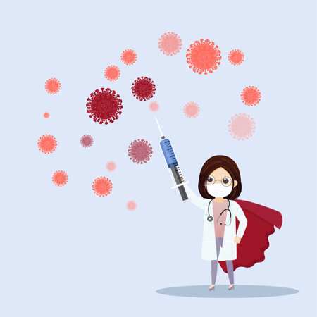 Fears of getting. Global viral epidemic or pandemic. Stay home during the epidemic. Family staying at home in self quarantine, protection from virus. Vector, illustration, flat style.のイラスト素材