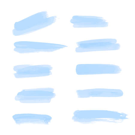 Blue watercolor hand drawn. Abstract cold color brush paint paper grain texture illustration element for wallpaper, label.illustration, vector.のイラスト素材