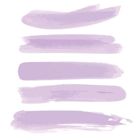 Brush with purple paint. Purple watercolor hand drawn. Abstract cold color brush paint paper painted texture background. Brush strokes, splashes, splatters, blobs..illustration, vector.のイラスト素材