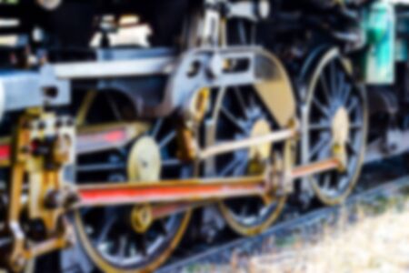 Blurred - The train wheel. of the Steam locomotive - Thonburi Railway Station - Thailandの写真素材