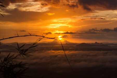 Light morning sunrise with Fog and  Natural radiance, Krabi - THAILAND