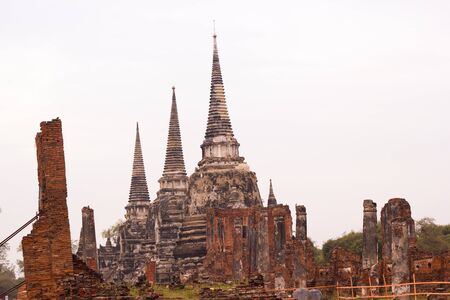 Wat Phra Si Sanphet Ayutthaya - Ayutthaya Historical Park  has been considered a World Heritage Site on December 13th 2534 in the historic city of Ayutthaya.の写真素材