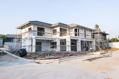 Building and Construction site of new home For housing at Thailandの写真素材