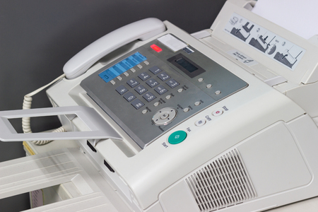 the fax machine in the work office at Bangkok of Thailandの写真素材