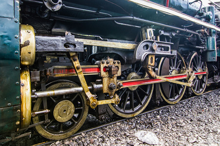 The train wheel of Steam locomotive - Thonburi Railway Station - Thailandの写真素材