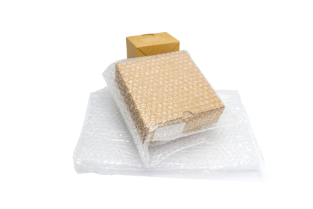 bubble wrap, for protection product cracked  or insurance During transit isolated with white backgroundの写真素材