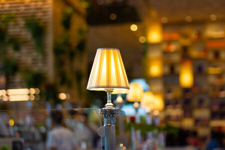 beautiful Retro style lighting decor bulb decor in restaurant Bangkok city, Thailandの写真素材