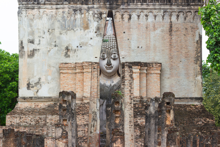 Sukhothai Thailand  Big Buddha The width of 11.30 meters, 15 meters high, is the art of Sukhothai Built from the Sukhothai period, Travel of Thailand.の写真素材