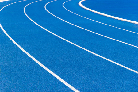 running track blue color  - For fitness or competition Bangkok of Thailandの写真素材