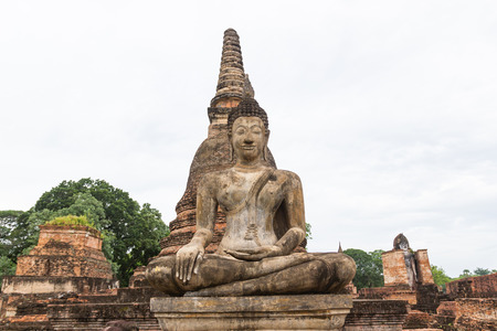 Buddha statues at Wat Mahathat ancient capital of Sukhothai, Thailand.の写真素材