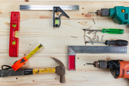 Construction equipment for  woodworking carpentryの写真素材