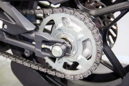 Detail of a motorcycle rear chain, concept new designの写真素材