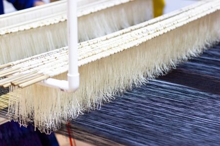 Weaving equipment Household weaving - Detail of weaving loom for homemade silk Used for silk weaving...