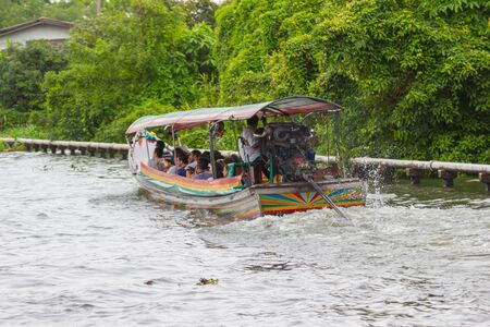Chao Phraya river - Bangkok  Thailand: July 4, 2018 : the  boat express service support people Travelers and water travel For quickness as an alternative for Thai peopleのeditorial素材