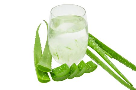 Aloe vera  the plant that yields aloe vera, products including beverages, skin lotion, cosmetics, or ointments for minor burns and sunburns.の写真素材