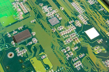 Electronic circuit board part of electronic machine component concept technology of computer circuit...