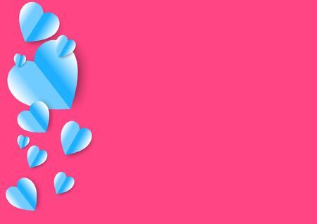 Heart vector illustration icon with shadow for copy space for text pink backgroundのイラスト素材