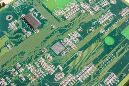 Electronic circuit board part of electronic machine component concept technology of computer circuit hardwareの写真素材
