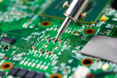 soldering iron for repairing electronic of the computer circuit board concept technology of computer circuit hardware
の写真素材