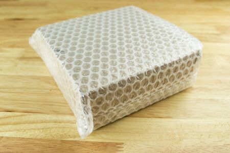 Bubbles covering the box for protection product cracked  or insurance During transitの写真素材