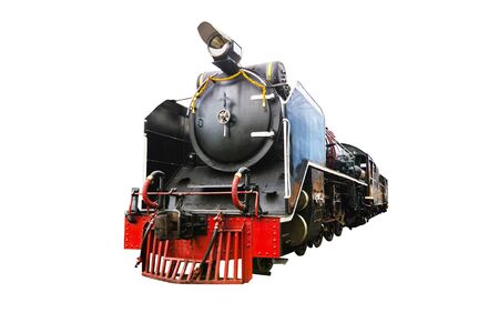 Steam locomotive with isolated white background
