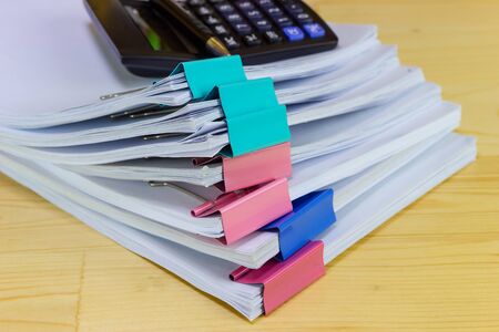 pile of papers at work office for business on the table, concept document in work office