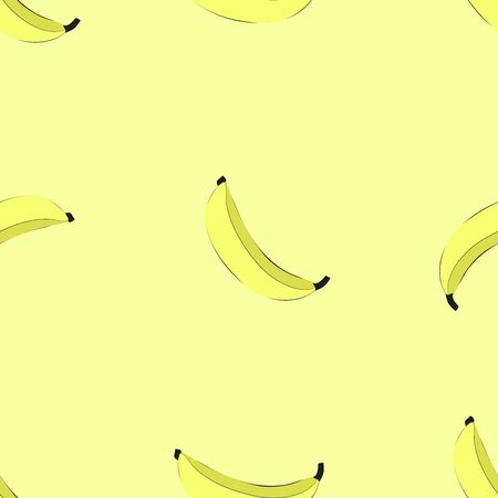 Seamless Sweet ripe banana design drawn by Vector illustration for  wallpaper postcards cloth tiles texture backgroundのイラスト素材